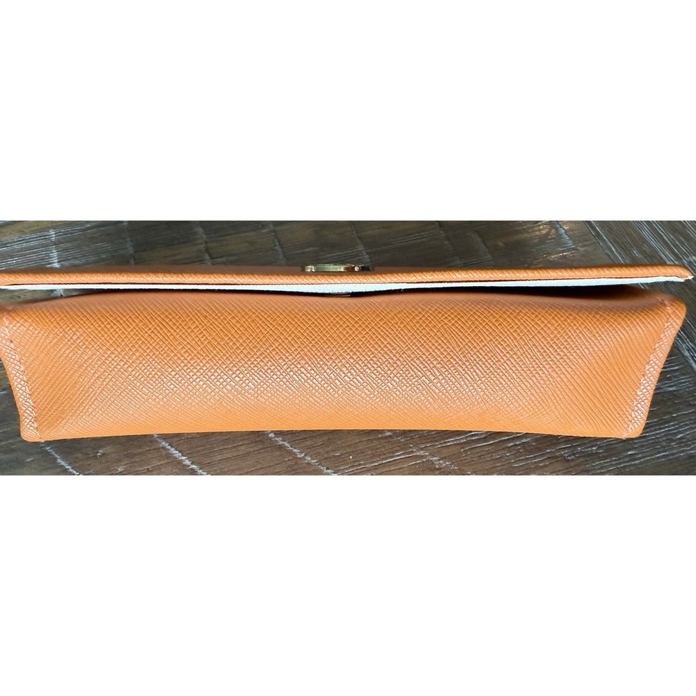 Tory Burch Authentic Eyeglasses Sunglasses Soft Case With Pouch Orange Gold Logo - Picture 3 of 6